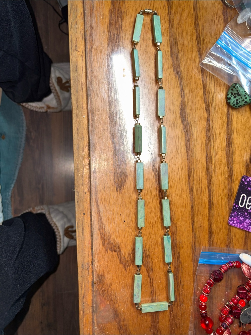 Green necklace 13 inches